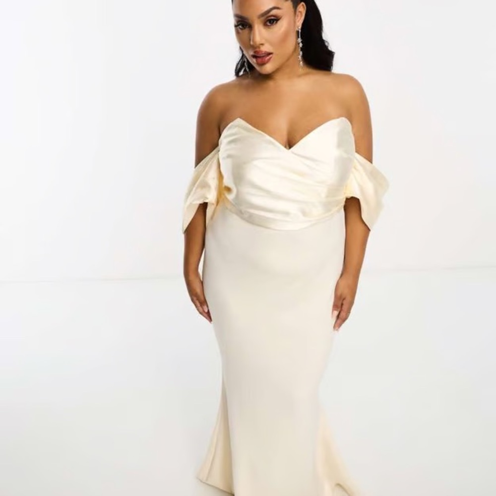 ASOS Curve Strapless Cream Dress